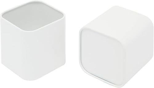 Miniatura 6 de Juvale Juego de recipientes de té y azúcar, juego de recipientes de cocina de hierro blanco con tapas de bambú (3 piezas, 48 onzas)