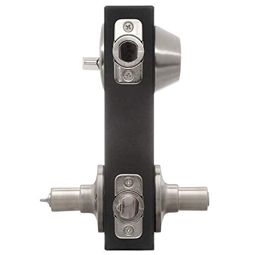 Front Door Entry Lever Lock Set and Single Cylinder Deadbolt Keyed Alike Combination Set, Satin Nickel