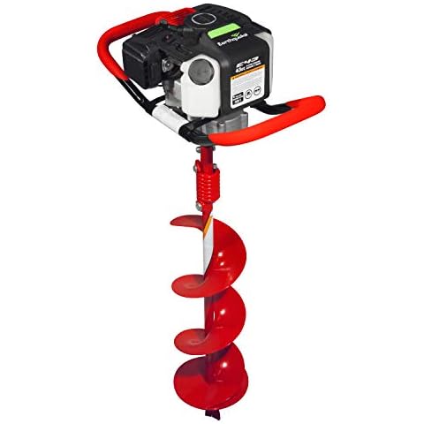 Earthquake E43 1-Person Earth Auger Powerhead, 43cc 2-Cycle Viper Engine, 30:1 Transmission, 5 Year Limited Warranty, Red or Black Auger Bit Cover