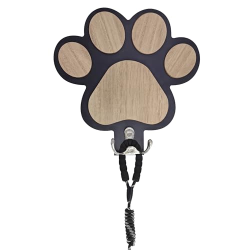Gxdamxz Hunde Garderobe, Hundegarderobe Holz Hundeleinenhalter Wand für Hundezubehör & Halsband, Dog Leash Holder for Wall, Schwarz