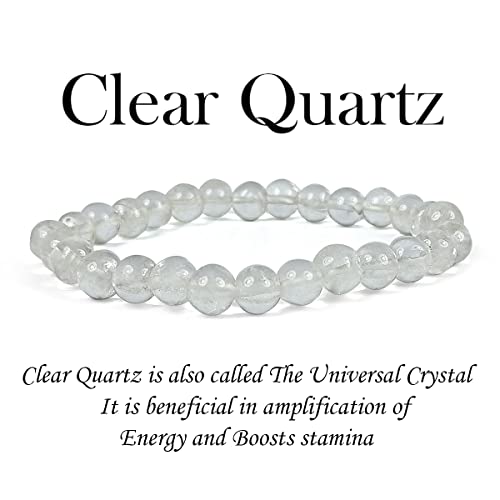 Image of Reiki Crystal Products Certified Natural Crystal Stone Bracelet 6 mm Round Beads for Men & Women | Premium Gemstone Jewellery Collection | Reiki Charged | Multiple Stone Variants Available