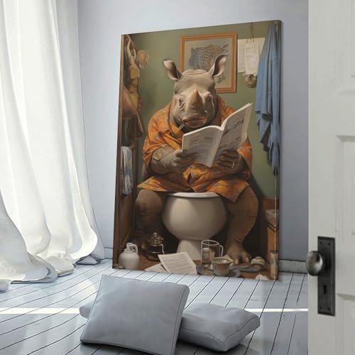 Affiche rhinocéros toile 30x45cm tableau mural moderne salon décor original
