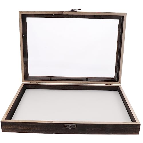 Boîte vitrine en bois anti-poussière shadow box de protection pour vos collections de valeur