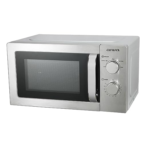 AIWA MW-200SL, Microondas con Capacidad de 20 Litros, Botonera rotativa, Potencia de 700W, Color Plata