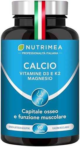 Calcio Complex | Integratore con Magnesio e Vitamine D3 & K2 | Ossa e Muscoli | 90 Capsule | Nutrimea Generico - integratore