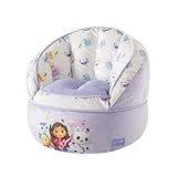 Idea Nuova Gabbys Dollhouse Purple Round Bean Bag Chair for Kids, Ages 3+, Large