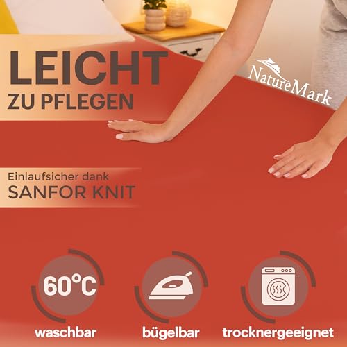 NatureMark Jersey Spannbettlaken, Spannbetttuch 100% Baumwolle in vielen Größen und Farben MARKENQUALITÄT ÖKOTEX Standard 100… – Ansicht 3
