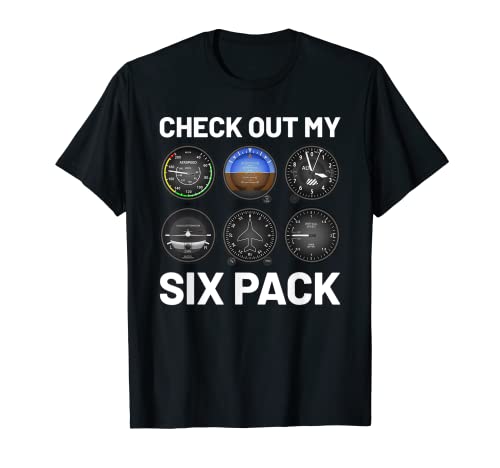 Pilot Aviation Check Out My Six Pack - Avión volador para hombre Camiseta