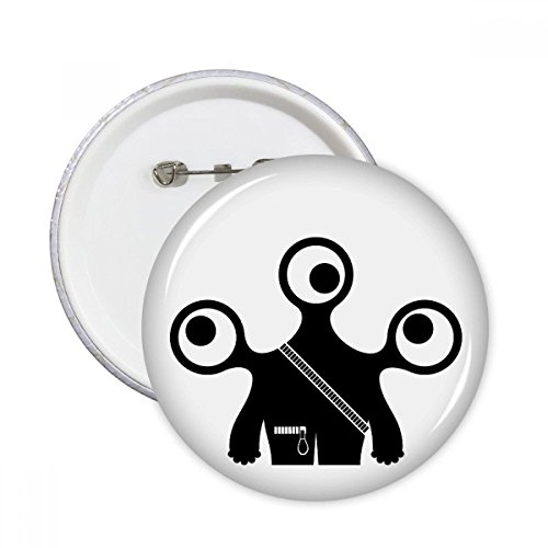 Badge Alien Monster DIYthinker en lot de 5 broches rondes multicolores taille S pour vêtements