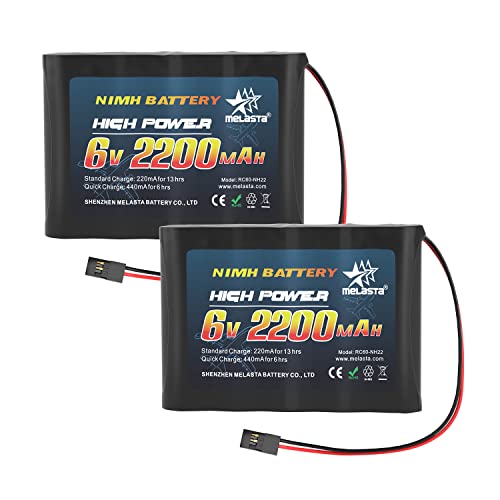melasta RC Receiver Battery 6V 2000mAh Rechargeable NiMH Receiver RX ...