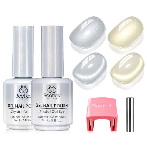Image of Beetles Silver Gold Cat Eye Gel Polish,Creme Fizz Nail Gel
