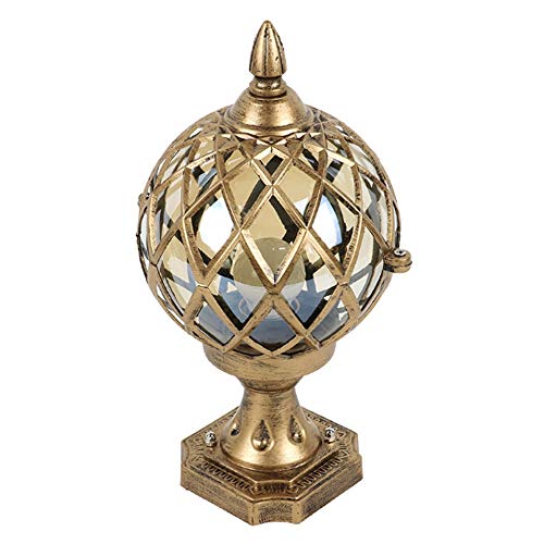 Lampe de Colonne de Globe Victorienne Traditionnelle E27 en Verre d'aluminium extérieur étanche Pilier Lampes de Poteau Boule Rustique Lanterne de pelouse Cour Patio Porche Porte Paysage Rue
