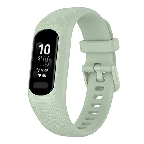 Pulsera Reloj Silicona Para Garmin Vivosmart 5, Pulsera Reloj Integrada, Cierre RáPido Pulsera Caucho Suave, Pulsera Recambio Silicona Texturizada Colores (Verde menta)