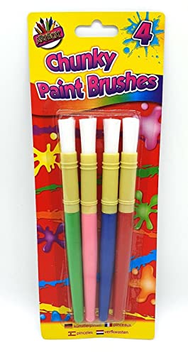 Celino® 4 pinceles de pintura gruesos para niños y niños