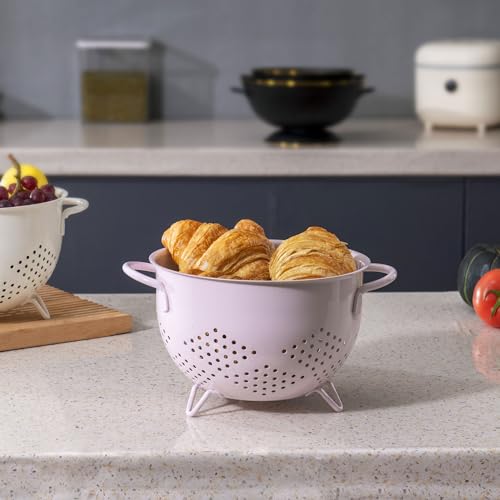 Befare 21 Metal Colander 5 Quart Powder Coated Self-Draining Metal Strainer thumb #6