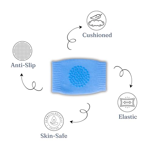 Image of Windson Baby Knee Pads Set of 2 Pairs for Toddlers, Baby Elbow & Knee Protector, Anti-Slip Silicone Dots, Knee Support for Crawling & Walking, Soft, Stretchable, Breathable mesh (Multi-Colour)