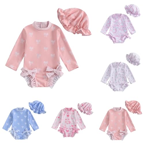 Betadog Baby Girl Swimsuit Cute One Piece Bathing Suit Ruffles Swimwear (9M-6T) Girls Rash Guard Swimsuit