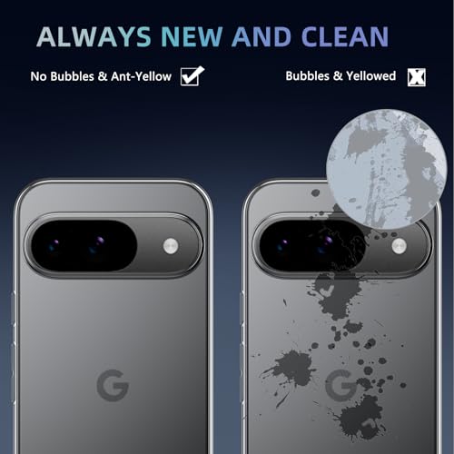 Image of X-level Clear Case for Google Pixel 9 / Pixel 9 Pro, Non-Yellowing Soft TPU Ultra-Thin Phone Cover, Anti-Slip Scratch Resistant, Slim Fit Silky Touch Shockproof Phone Cases for Pixel 9 Pro, Clear