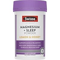 Swisse Ultiboost Magnesium + Sleep Powder - Formulated with a blend of Magnesium Glycinate & Citrate - 180G