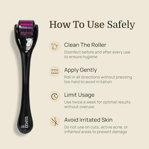 Image of ForMen Derma Roller 0.5mm for Hair & Beard Care | 540 Stainless Steel Needles for Regrowth | Supports Scalp Activation, Repair Damage, Hair Thickness & Beard Grooming