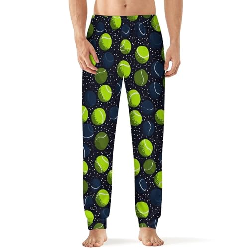 Tennis Balls Polka Dots Men's Pajama Bottoms Sleep Lounge Soft Comfy Pants Sleepwear