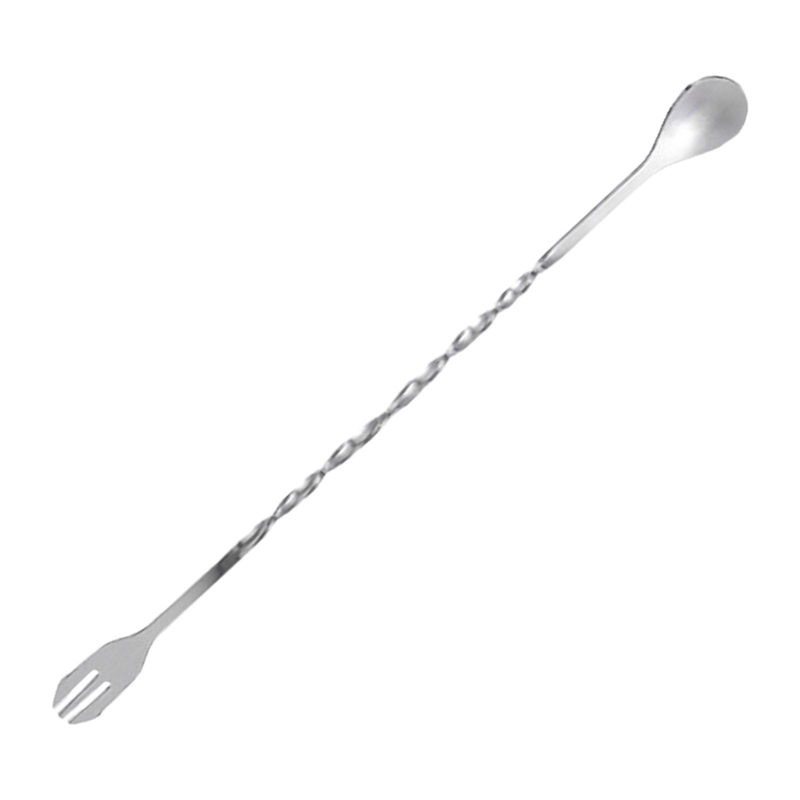 Mekalero 304 Stainless Steel Bartenders Spoon Double Head Design Smooth Front for Mixing Serving and Dessert Preparation Rustproof Cocktails Mixing Utensils