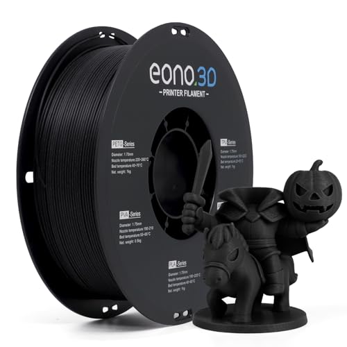 EONO3D Matte Black PLA Filament 1.75mm, 1kg (2.2lbs), Ultra Matte Finish, No Shine, Hides Layer Lines, Easy Print, Low Stringing, High Detail for Miniatures, Cosplay & Models