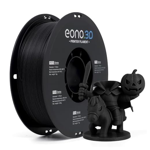 EONO3D Matte Black PLA Filament 1.75mm, 1kg (2.2lbs), Ultra Matte Finish, No Shine, Hides Layer Lines, Easy Print, Low Stringing, High Detail for Miniatures, Cosplay & Models