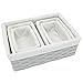 Juvale Wicker Nesting Baskets with Cloth Lining - 5-Pack Gray Rectangular Set - Stackable Storage Bins & Lined Baskets for Organizing Pantry, Closet