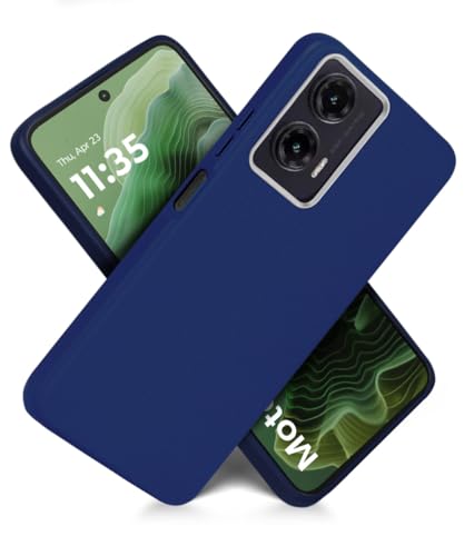 Image of WOW IMAGINE Back Cover for Motorola Moto G35 5G | Ultra Slim Flexible Non-Slip Grip | Inner Fabric | Metal Camera Ring & Lightweight Soft Silicone Mobile Case - Blue