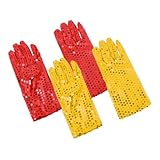 FRCOLOR 2 Paare Pailletten -Tanzhandschuhe mit LED funkeln Strasshandschuhe Glitzerhandschuhe zum Tanzen Männer Paillettenhandschuhe für Party Performance-Glitzerhandschuhe Stoff