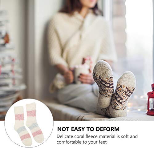 KESYOO 4 pares de meias felpudas de pelúcia para inverno macias e aconchegantes meias versáteis para