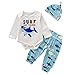Produktbild 0-24 Monate Jungen Mädchen 3PCS Outfits, sunnymi ® Kleinkind Baby Cartoon Brief Drucken Strampler Tops Hosen Hut Sets