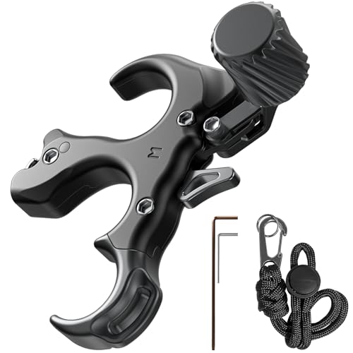 WGNVISREHY Adjustable 3-Finger Bow Release with Wrist Strap