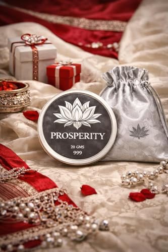 Image of PROSPERITY 10g Silver Coin 999 Pure BIS Hallmarked with Lotus Design | Certified Pure Silver Coin for Lakshmi Puja, Diwali, Wedding Gift, Festival Gifting & Auspicious Occasions