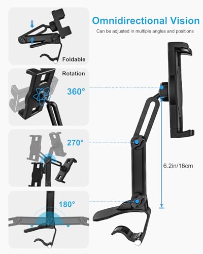 Phichy Dashboard Phone Holder - Cell Phone Mount Car Dashboard Clip for Rear View Mirror, Sun Visor, 360 Degree Rotation Car Dash Clamp, Compatible with iPhone 15 14 13 12 11 Pro Max All Smartphone - Thumbnail 4