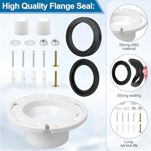 Image of RV Toilet Seal and 3 Inch Socket RV Toilet Flange for Dometic 300 /310 /320 RV Toilets, Toilet Parts Replaces 385345892 Flange, 385311658 Flush Seal and 385311652 Base Seal, 3 in 1 RV Toilet Repair Kit
