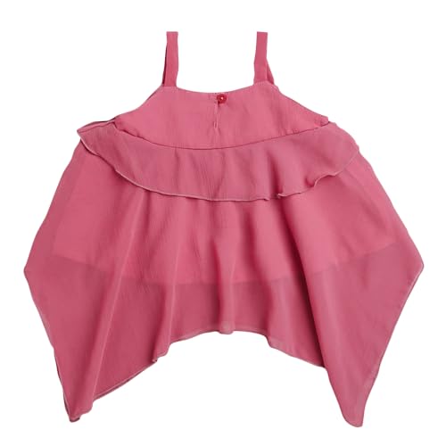 Image of Hopscotch Girls Cotton Floral Print Blouse Skirt Set In Red Color