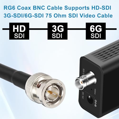 Image of XRDS -RF SDI Cable 10 FT, HD-SDI / 3G-SDI / 6G-SDI BNC to BNC Digital Video Cable, High-Speed Signal Transmission, Low Signal Loss for Broadcast, Studio, Surveillance & HD Video Systems