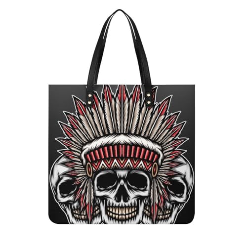 Sac cabas crâne américain pour femmes - Tote bag de voyage en toile 39x39cm
