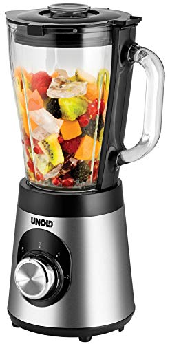 Unold 78625 Standmixer Edel - 1,5 L Volumen, Schwarz, bis 25000 U/Min, mit Edelstahlmesser, BPA-frei, 500 W, Edelstahl, Smoothie