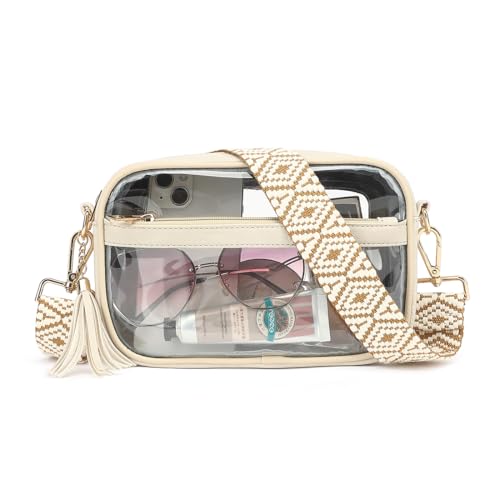 LOXOMU Clear Bag Stadium Approved, Small Clear Crossbody Bag Purse for Women, Clear Bag for Stadium Events, Concerts