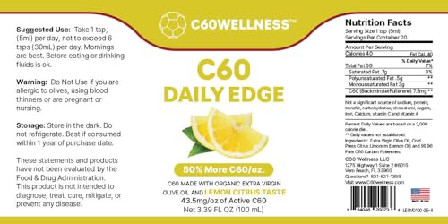 Aceite de Oliva Orgánico 100 ml C60 Wellness miniatura 2