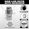 Cragar Standard Mag Lug Nut 14mmx1.5 with Duplex Washer 7/8 Hex 3/4 Shank Diameter Set of 20 Pcs