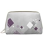 Cadeau pour femmes et filles - Trousse de maquillage en cuir avec impression d'énergie cosmique - Sac de maquillage de voyage pour sac à main, Carrés de couleurs différentes, Taille unique