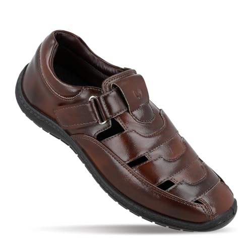Image of WALKAROO WF6259 Mens Sandals for dailywear and regular use for Indoor & Outdoor - Brown