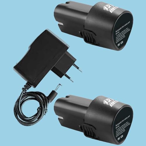 Image of 12V Universal Rechargeable Lithium-Ion Replacement Battery and 12V Portable Power Adapter Charger (2Pcs Battery, 1Pcs Charger)