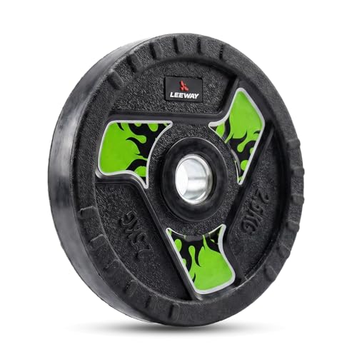 Image of LEEWAY Rubber Weight Plates for Home Gym | 2.5kg x 2 | 31mm Center Hole | Compatible with Standard Barbells & Rods | Durable Dumbbell Gym Plates for Home Strength Training (2.5kg Pair)