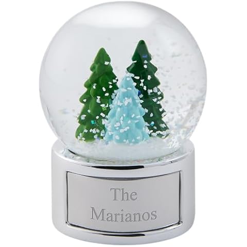 Things Remembered Engraved Tree Trio Mini Snow Globe (Free Customization), 45mm Globe, Cute Holiday Keepsake Cover