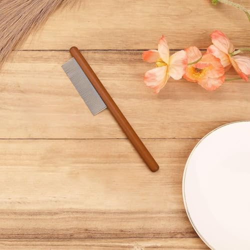 Image of Emily Pets Grooming Comb for Dogs & Cats | Wooden Handle | Flea & Lice Remover | Detangler for Long & Short Hair | Pet Hair Comb for Small & Medium Pets (Small)